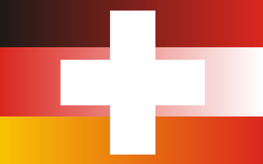 Flagge Deutschland, Österreich, Schweiz